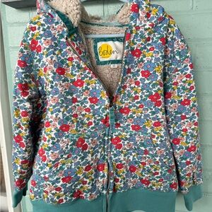 Boden Kids Colorful Floral shaggy Jacket